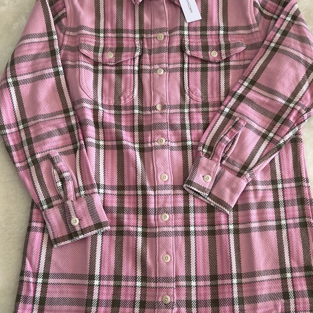 Outerknown Blanket Cotton Flannel Shirt Dress - Picture 2 of 7